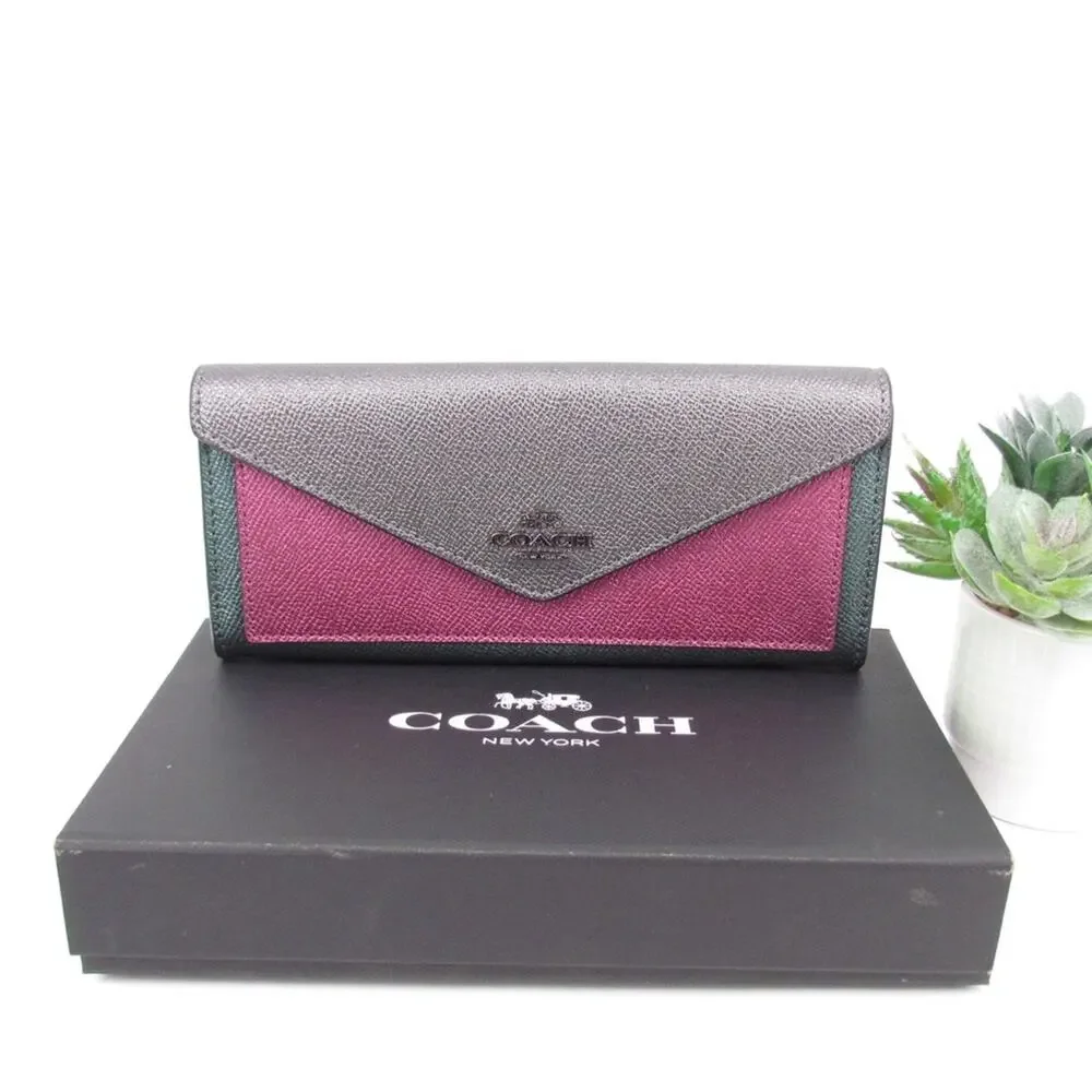 Coach Super Rare Color Soft Wallet In Colorblock
